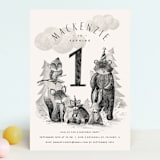"Forest Friends" - Children's Birthday Party Invitations in Sephia by Anastasia Makarova - Front