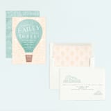 "Hot Air Balloon Birthday" - Children's Birthday Party Invitations in Teal by Noonday Design - Assembled