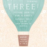 "Hot Air Balloon Birthday" - Children's Birthday Party Invitations in Teal by Noonday Design - Detail