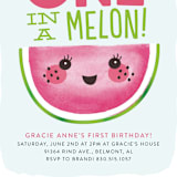 "One In A Melon" - Children's Birthday Party Invitations in Watermelon by Itsy Belle Studio - Detail