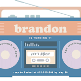 "Lets rock" - Children's Birthday Party Invitations in Denim by Creo Study - Detail