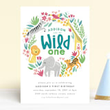"Jungle Fun" - Children's Birthday Party Invitations in Fuchsia by Jessie Steury - Front