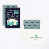 "Retro Camper" - Children's Birthday Party Invitations in Midnight by Hudson meet Rose - Assembled