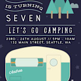 "Retro Camper" - Children's Birthday Party Invitations in Midnight by Hudson meet Rose - Detail