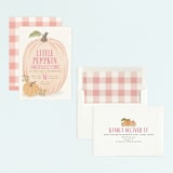 "Autumn Pumpkin" - Children's Birthday Party Invitations in Peach by Karidy Walker - Assembled