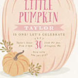 "Autumn Pumpkin" - Children's Birthday Party Invitations in Peach by Karidy Walker - Detail