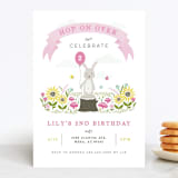 "Little Bunny" - Children's Birthday Party Invitations in Carnation by Michelle Taylor - Front
