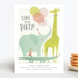 "Time to party!" - Children's Birthday Party Invitations in Peach by Karidy Walker - Front