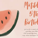 "Watermelon" - Children's Birthday Party Invitations in Punch by Morgan Kendall - Detail