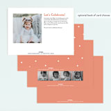"Pizza Party Hat" - Children's Birthday Party Invitations in Coral by Lauren Chism - Back of Card Options
