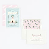 "Boho teepee" - Children's Birthday Party Invitations in Ballet Slipper by Paula Pecevich - Assembled