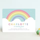 "Pastel Rainbow Sparkles" - Children's Birthday Party Invitations in Mint by Maria Alou - Front