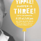 "Balloon Fun" - Children's Birthday Party Invitations in Sunshine by Olivia Raufman - Detail