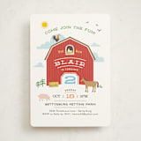 "Big Red Barn" - Children's Birthday Party Invitations in Barn by Jennifer Wick - Front