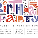"funny letters" - Children's Birthday Party Invitations in Smoothie by Anastasia Makarova - Detail