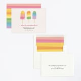 "Rainbow Popsicles" - Children's Birthday Party Invitations in Pastel Rainbow by Lauren Semmer - Assembled