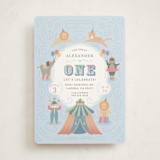 "Step Right Up" - Children's Birthday Party Invitations in Sky by Joanna Griffin - Front