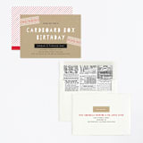 "Cardboard Box" - Children's Birthday Party Invitations in Watermelon by Lehan Veenker - Assembled
