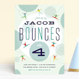 "Bounce into a birthday" - Children's Birthday Party Invitations in Aquamarine by Heather Francisco - Front