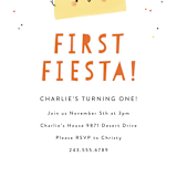 "1st Fiesta" - Children's Birthday Party Invitations in Spicy by Itsy Belle Studio - Detail