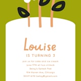 "Flower Cake" - Children's Birthday Party Invitations in Lime by Baumbirdy - Detail