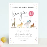 "Party Animals Marching to the Music" - Children's Birthday Party Invitations in Gumdrops by Maggie Maeve - Front