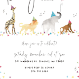 "Party Animals Marching to the Music" - Children's Birthday Party Invitations in Gumdrops by Maggie Maeve - Detail
