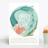 "Little Mermaid" - Children's Birthday Party Invitations in Azure by Grae - Front