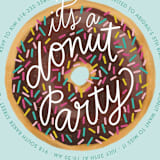 "donut party" - Children's Birthday Party Invitations in Chocolate by Jen Owens - Detail
