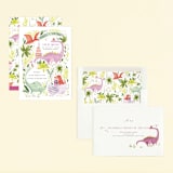 "Party Dinos" - Children's Birthday Party Invitations in Forest by Sarah Knight - Assembled