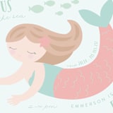 "Sweet Mermaid" - Children's Birthday Party Invitations in Coral by Angela Thompson - Detail