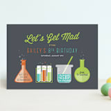 "Mad Scientist" - Children's Birthday Party Invitations in Cobblestone by Bethany Anderson - Front
