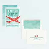 "ready, set, jet!" - Children's Birthday Party Invitations in Teal by Susan Asbill - Assembled