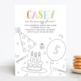 "make and color" - Children's Birthday Party Invitations in Ice Cream by Anupama - Front
