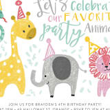 "Jungle Party Animals" - Children's Birthday Party Invitations in Zoo by Sara Berrenson - Detail