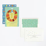 "Party Lion" - Children's Birthday Party Invitations in Mint by melanie mikecz - Assembled