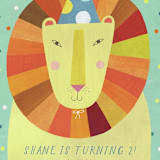 "Party Lion" - Children's Birthday Party Invitations in Mint by melanie mikecz - Detail