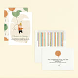 "First Balloon" - Children's Birthday Party Invitations in Tangerine by Karen Glenn - Assembled