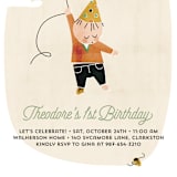 "First Balloon" - Children's Birthday Party Invitations in Tangerine by Karen Glenn - Detail