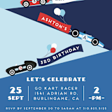 "Monaco" - Children's Birthday Party Invitations in Sky by Shirley Lin Schneider - Detail