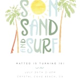 "Sun Sand and Surf" - Children's Birthday Party Invitations in Oceanside by Maggie Maeve - Detail