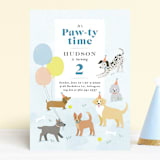 "pawty time" - Children's Birthday Party Invitations in Sky by Karidy Walker - Front