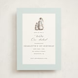 "Penguins" - Children's Birthday Party Invitations in Ice by Teju Reval - Front
