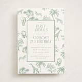 "Safari Toile" - Children's Birthday Party Invitations in Palm by Jenna Holcomb - Front
