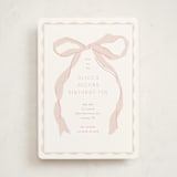 "Fframed Bow" - Children's Birthday Party Invitations in Blush by Baumbirdy - Front