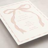 "Fframed Bow" - Children's Birthday Party Invitations in Blush by Baumbirdy - Detail