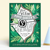 "Bow and Arrow" - Children's Birthday Party Invitations in Evergreen by Alethea and Ruth - Front
