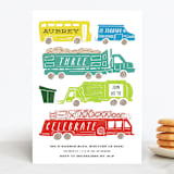 "Things that G0" - Children's Birthday Party Invitations in Bright Turquoise by Shiny Penny Studio - Front