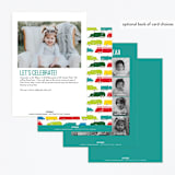 "Things that G0" - Children's Birthday Party Invitations in Bright Turquoise by Shiny Penny Studio - Back of Card Options