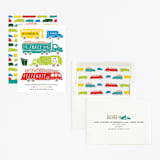 "Things that G0" - Children's Birthday Party Invitations in Bright Turquoise by Shiny Penny Studio - Assembled